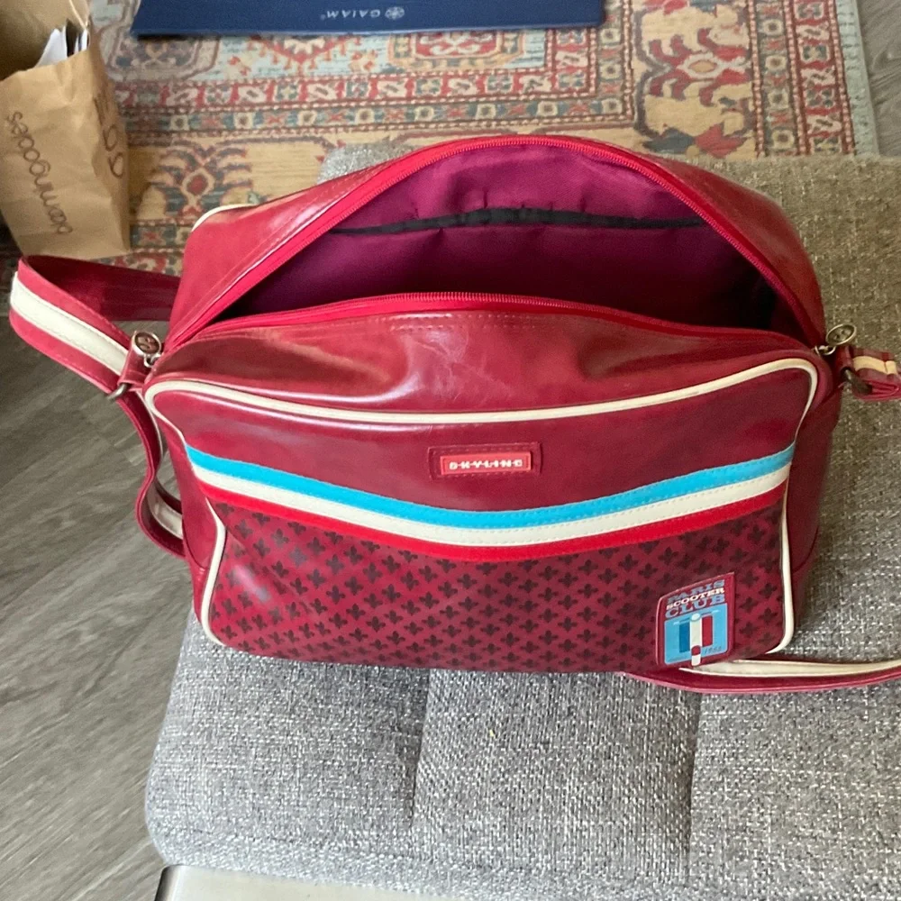 Red and Blue Retro Messenger Bag